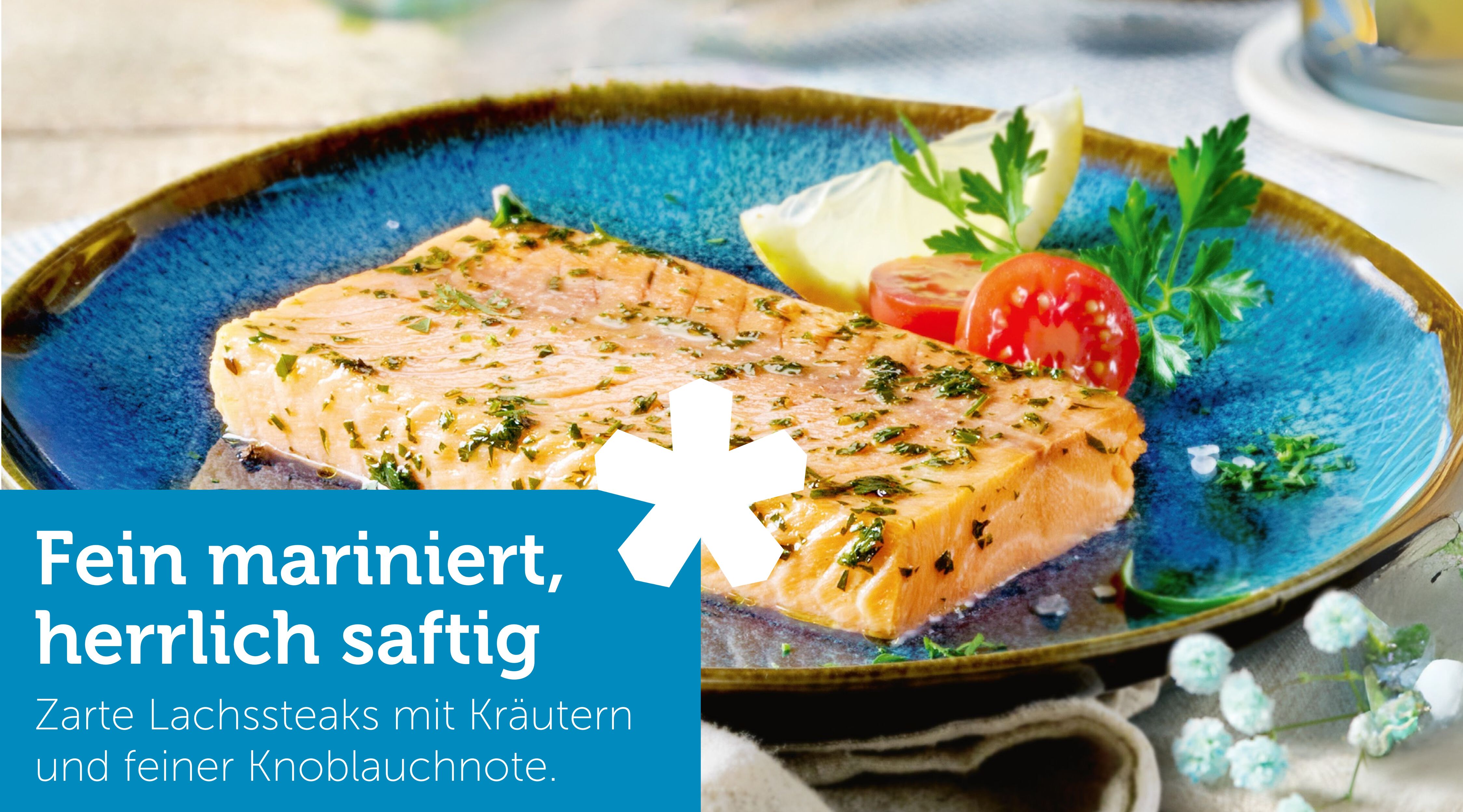 Lachssteak, mariniert