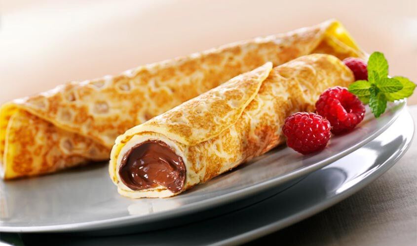 Pâtisseries - Crêpe à la crème de noix et de praliné