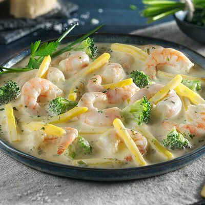 Frutti di mare - Crevettes en sauce aux fines herbes et au vin blanc