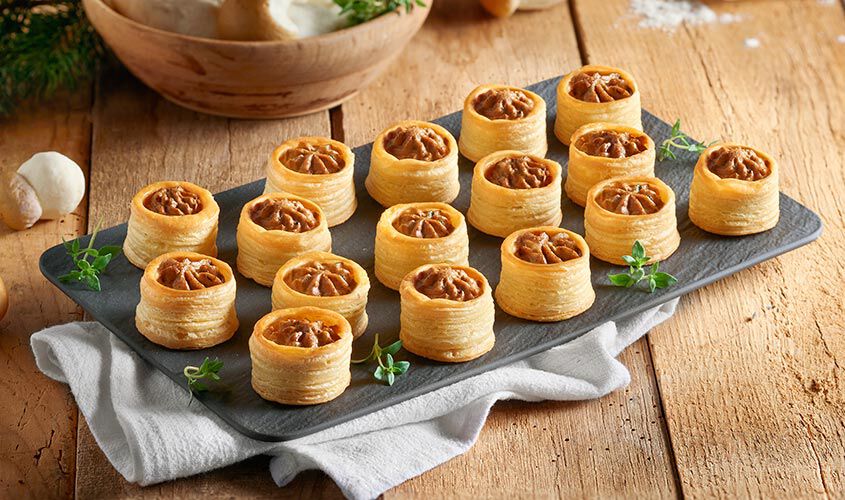 Snack di Pasta Sfoglia - Mini Vol-au-vent con Funghi Porcini