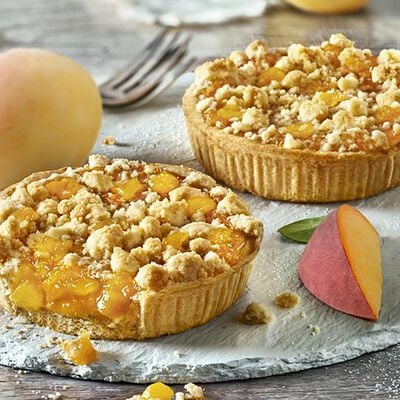Fette / Mini Torte - Tortine di Pesche e Albicocche con Crumble