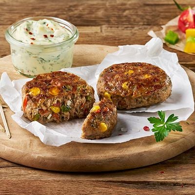 Panati / Preparati / Marinati - Rinds-Hacktätschli (Frikadellen) mit Gemüse und Hirtenkäse