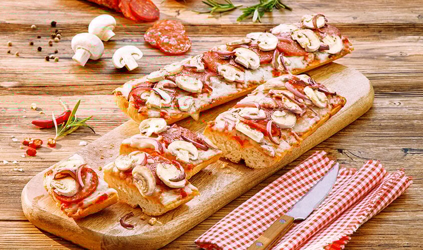 Pizze - Baguette al Salame e Funghi
