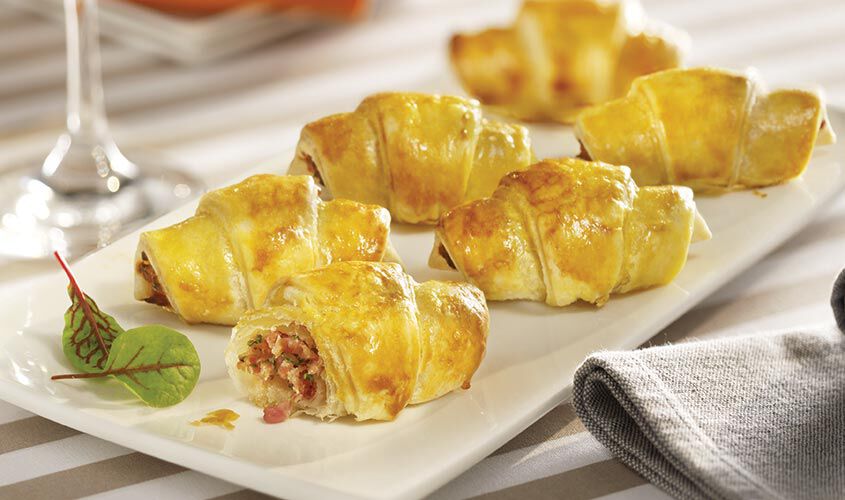 Snack di Pasta Sfoglia - Petits croissants au jambon