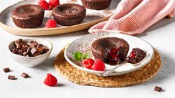 Fette / Mini Torte - C&oelig;urs coulants au chocolat et &agrave; la framboise