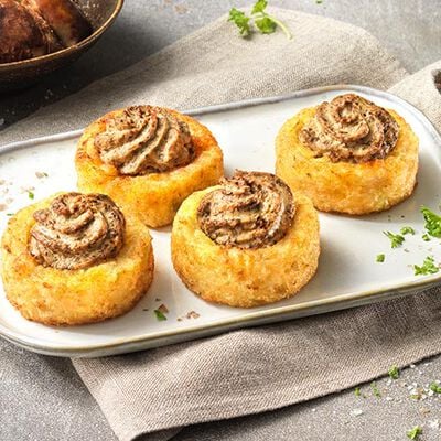 Rostini - R&ouml;stis au fromage frais et aux c&egrave;pes