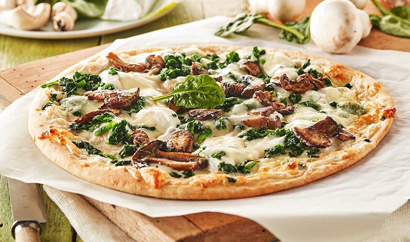 Pizze - Schiacciata Spinaci e Funghi Grigliati