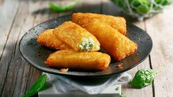 Specialit&agrave; - Bouch&eacute;es de pommes de terre au fromage frais et aux &eacute;pinards