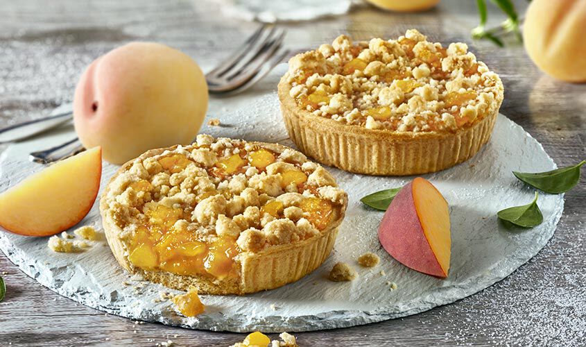Fette / Mini Torte - Tartelettes crumble aux pêches et abricots