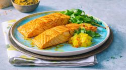 Panati / Preparati - Filetti di Salmone al Curry e all'Ananas (con la Pelle)
