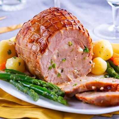 Panati / Preparati / Marinati - R&ocirc;ti de dinde aux asperges et au speck