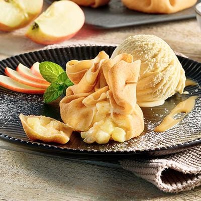 Fette / Mini Torte - Cr&ecirc;pe-Apfel-T&auml;schchen