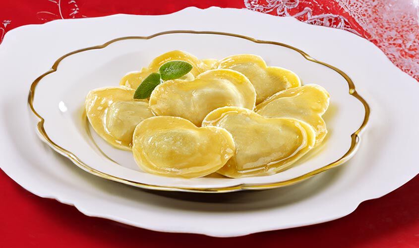 Pasta - Pastaherzen mit Ricotta-, Spinat- und Bergbutter-F&uuml;llung