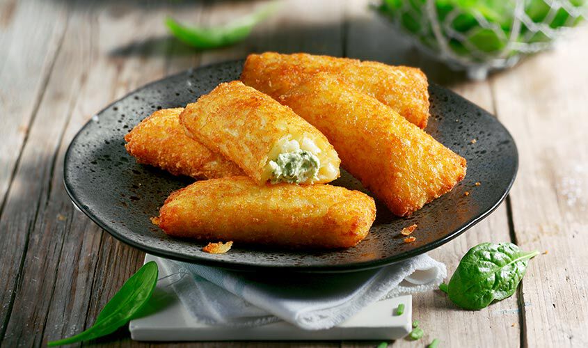 Specialit&agrave; - Tasche di Patate con Crema di Formaggio e Spinaci