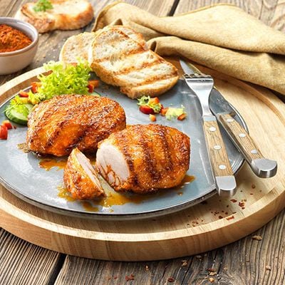 Panati / Preparati / Marinati - Poulet-Oberkeulensteaks 'Holzfällermit 8% Flüssigwürzung