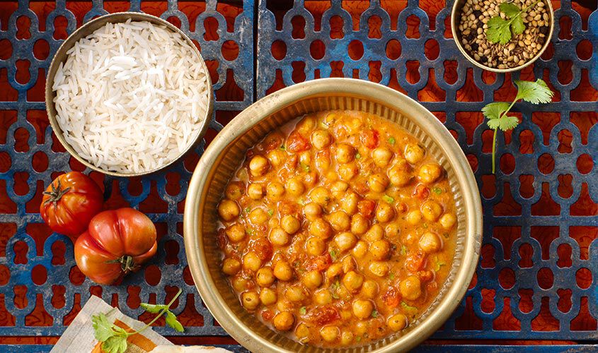 Inde - Kichererbsen-Curry mit Reis