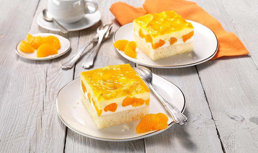 Fette / Mini Torte - Mandarinen-Rahm-Schnitten