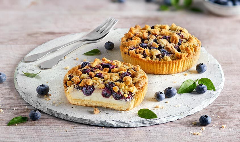Fette / Mini Torte - Tortine di Mirtilli e Quark con Crumble