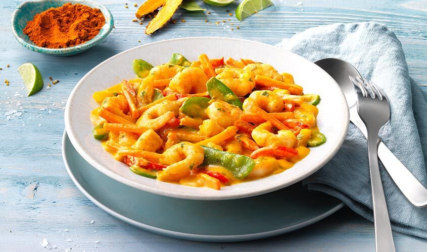 Asia - Po&ecirc;l&eacute;e de l&eacute;gumes et de crevettes style asiatique