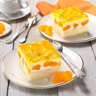 Fette / Mini Torte - Mandarinen-Rahm-Schnitten