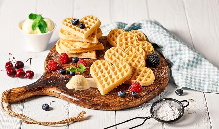 Sale - -30% Luftige Herzwaffeln