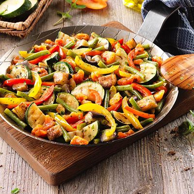 Preparate - L&eacute;gumes saut&eacute;s &agrave; la grecque