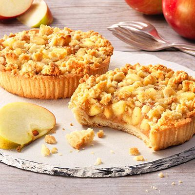 Fette / Mini Torte - Tartelettes crumble aux pommes et &agrave; la cannelle