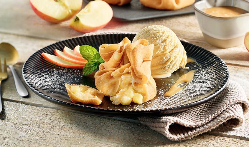 Fette / Mini Torte - Fagottini di Cr&ecirc;pe alle Mele