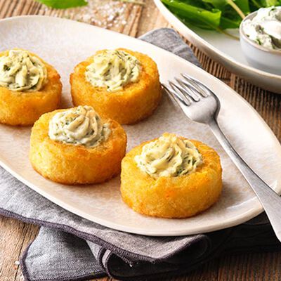 Rostini - R&ouml;stis au fromage frais et &agrave; l'ail des ours