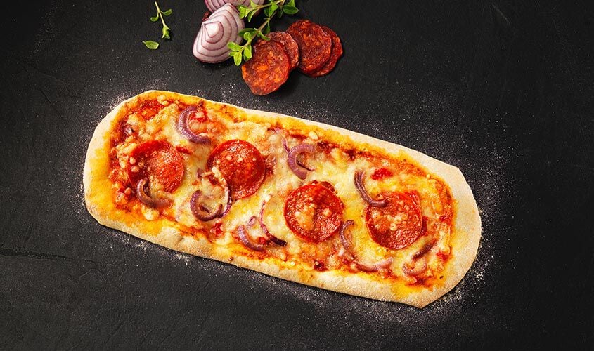 Pizze - Pizza alla Pala Salame Piccante e Cipolla Rossa