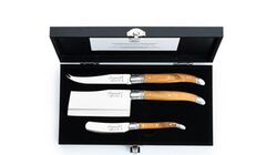 Varie - Laguiole Style de Vie coffret de couteaux &agrave; fromages&nbsp;Luxury Line en bois d'olivier