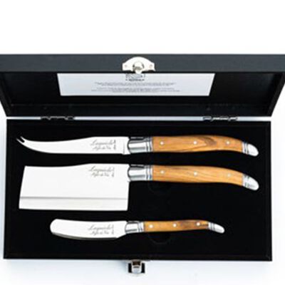 Varie - Laguiole Style de Vie coffret de couteaux &agrave; fromages&nbsp;Luxury Line en bois d'olivier