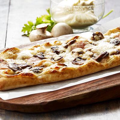 Pizze - Pizza alla Pala Prosciutto Cotto, Funghi e Mascarpone