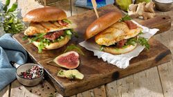 Hamburger di pollo con chutney di fichi