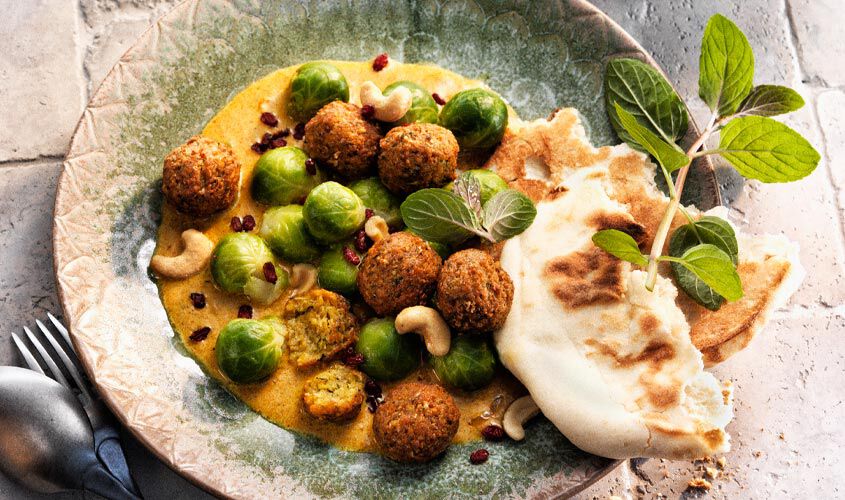 Korma de falafel v&eacute;g&eacute;tarien