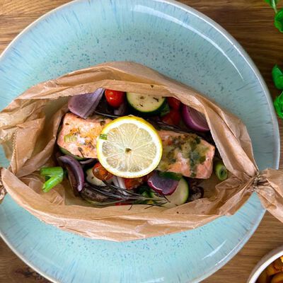 Lachs-Gem&uuml;se-P&auml;ckchen vom Grill