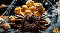 Donut-Spinne mit Ofench&uuml;echli-Spinneneiern